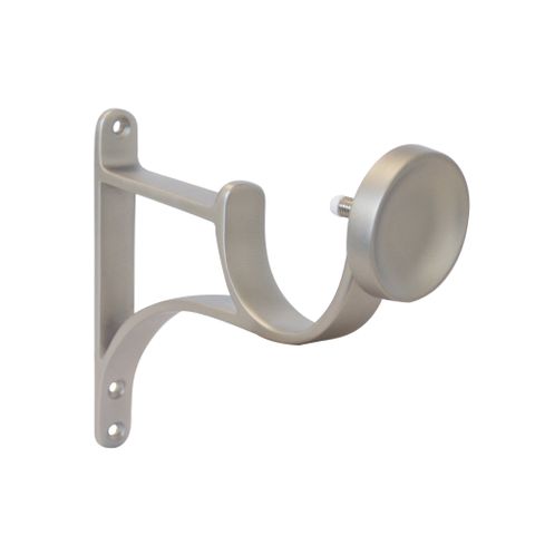 Jones  Esquire 50mm Brushed Nickel Pole Set With Sphere Finials & Decorative Brackets