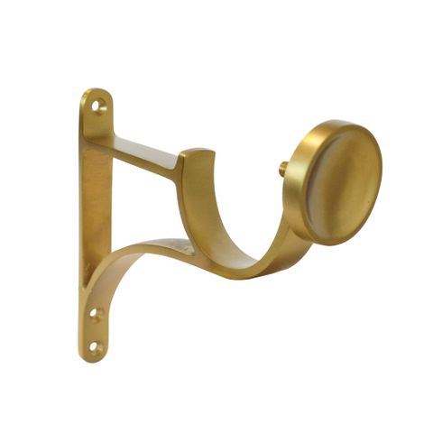 Jones  Esquire 50mm Brushed Nickel & Brushed Gold Pole Set With Curved Disc Finials & Decorative Brackets