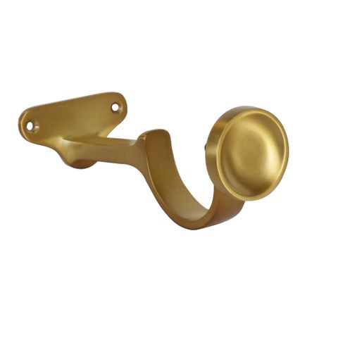 Jones  Esquire 50mm Brushed Nickel & Brushed Gold Pole Set With Curved Disc Finials & Decorative Brackets