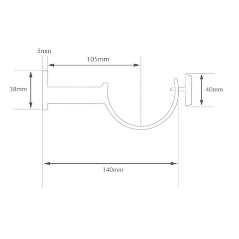 Jones  Esquire 50mm Carbon Black & Brushed Gold Pole Set With Sphere Finials & Decorative Brackets