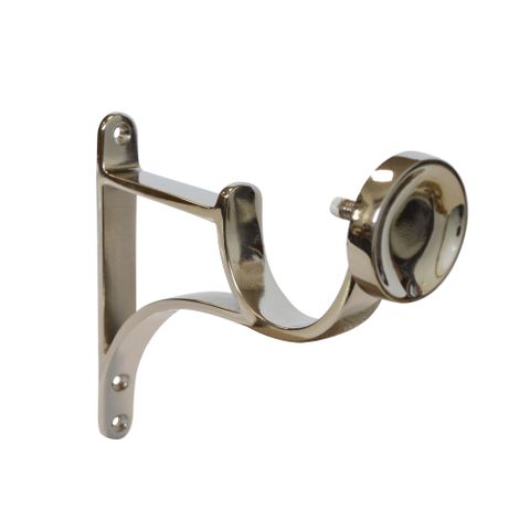 Jones  Esquire 50mm Polished Nickel Pole Set With Sphere Finials & Decorative Brackets