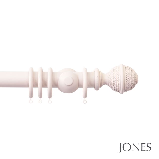 Seychelles 40mm Blush Pole Set With Woven Rope Finials