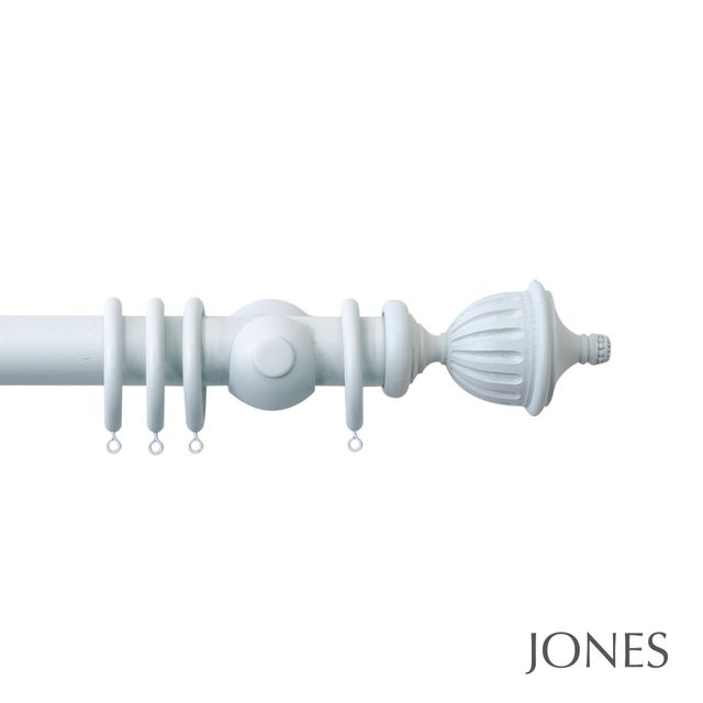 Jones  Seychelles 40mm Mist Pole Set With Fluted Urn Finials