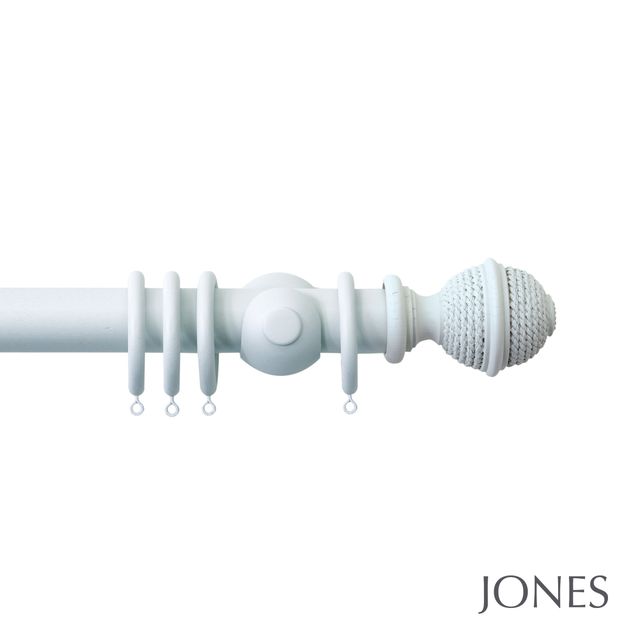 Jones  Seychelles 40mm Mist Pole Set With Woven Rope Finials