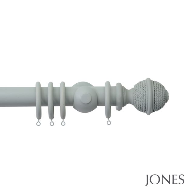 Jones  Seychelles 40mm Haze Pole Set With Woven Rope Finials