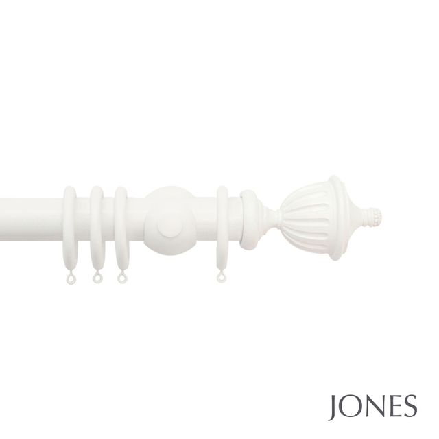 Jones  Seychelles 40mm Cotton Pole Set With Fluted Urn Finials