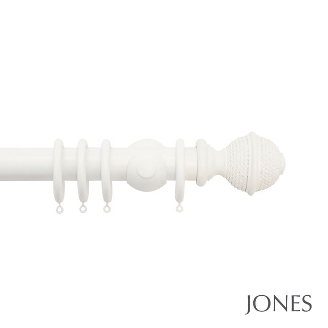 Seychelles 40mm Cotton Pole Set With Woven Rope Finials