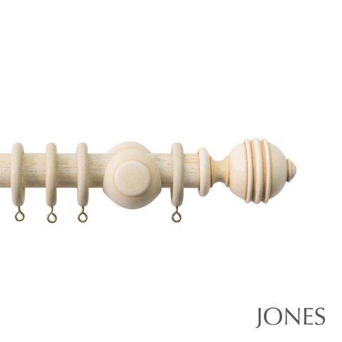 Handcrafted Cathedral 30mm Ivory Pole Set with Ely Finials