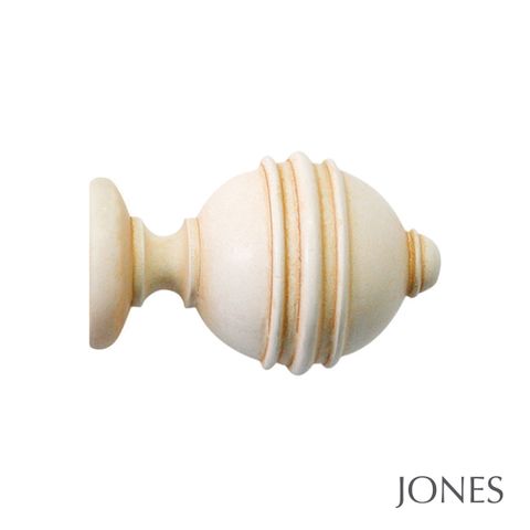 Jones  Handcrafted Cathedral 30mm Ivory Pole Set with Ely Finials