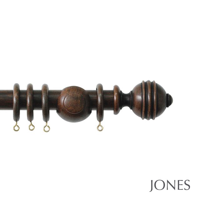 Jones  Handcrafted Cathedral 30mm Oak Pole Set with Ely Finials