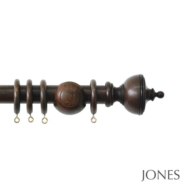 Jones  Handcrafted Cathedral 30mm Oak Pole Set with Exeter Finials