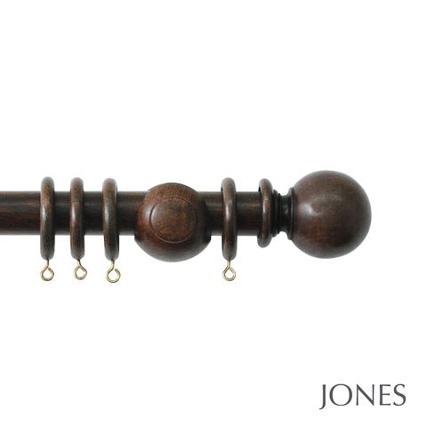 Handcrafted Cathedral 30mm Oak Pole Set with Ball Finials