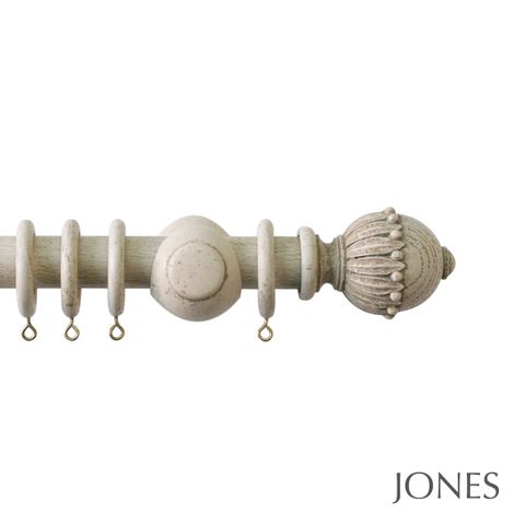 Handcrafted Cathedral 30mm Putty Pole Set with Wells Finials