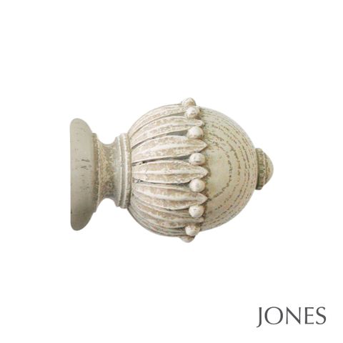 Jones  Handcrafted Cathedral 30mm Putty Pole Set with Wells Finials