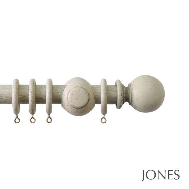 Jones  Handcrafted Cathedral 30mm Putty Pole Set with Ball Finials