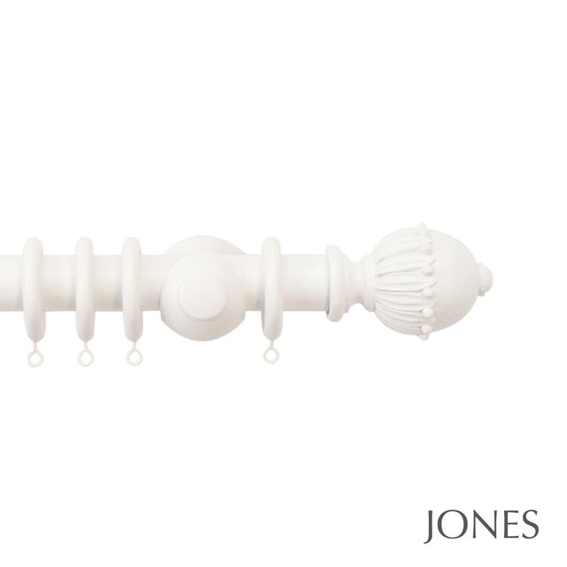 Jones  Handcrafted Cathedral 30mm Cotton Pole Set with Wells Finials