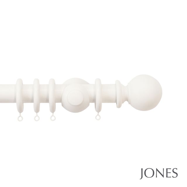 Jones  Handcrafted Cathedral 30mm Cotton Pole Set with Ball Finials