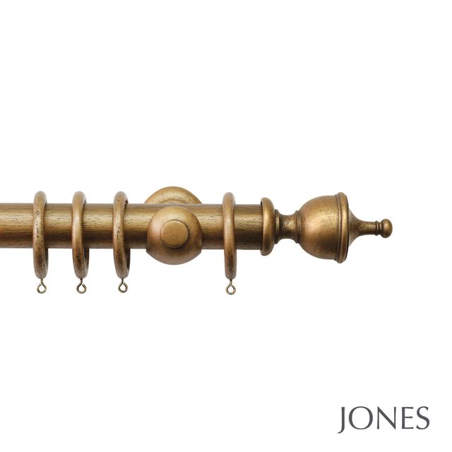 Handcrafted Hardwick 40mm Antique Gold Pole Set - Urn Finials