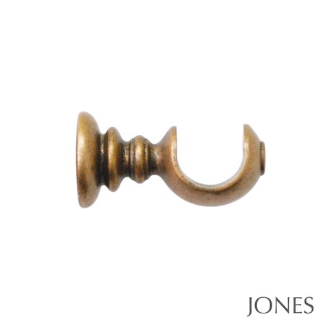 Jones  Handcrafted Hardwick 40mm Antique Gold Pole Set - Urn Finials