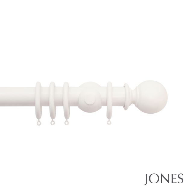 Jones  Handcrafted Hardwick 40mm Cotton Pole Set - Ball Finials