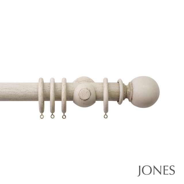 Jones  Handcrafted Hardwick 40mm Putty Pole Set - Ball Finials