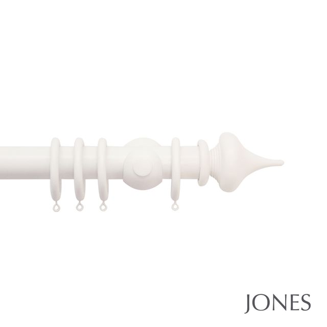 Jones  Handcrafted Hardwick 40mm Cotton Pole Set With Extension Brackets & Minaret Finials