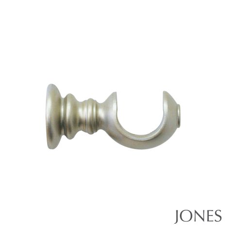 Jones  Handcrafted Florentine 50mm Champagne Silver Pole Set With Minaret Finials