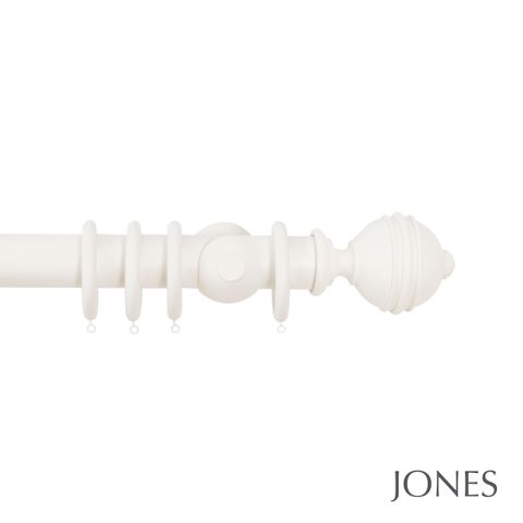 Handcrafted Florentine 50mm Cotton Pole Set With Ribbed Ball Finials