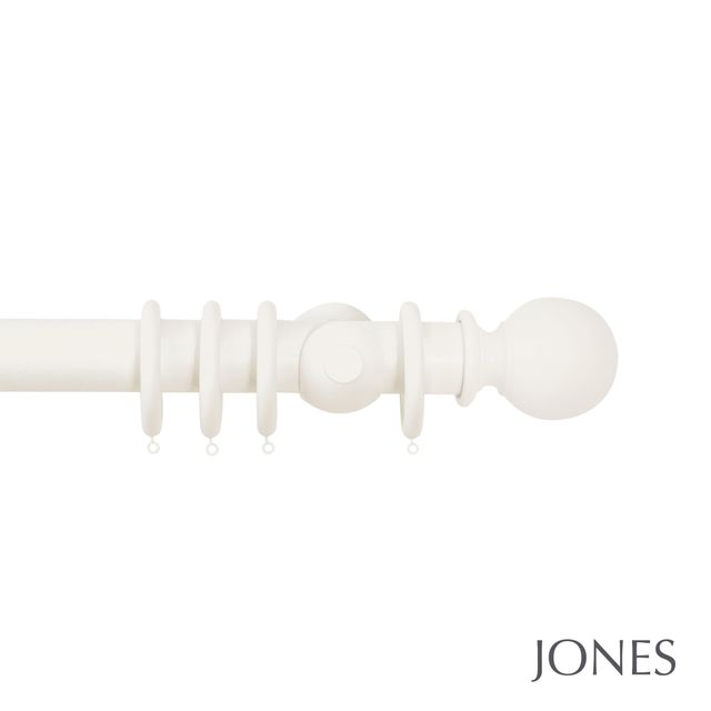 Jones  Handcrafted Florentine 50mm Cotton Pole Set With Ball Finials