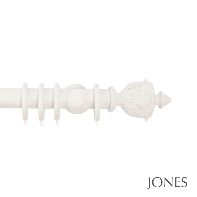 Jones  Handcrafted Florentine 50mm Cotton Pole Set With Acanthus Finials