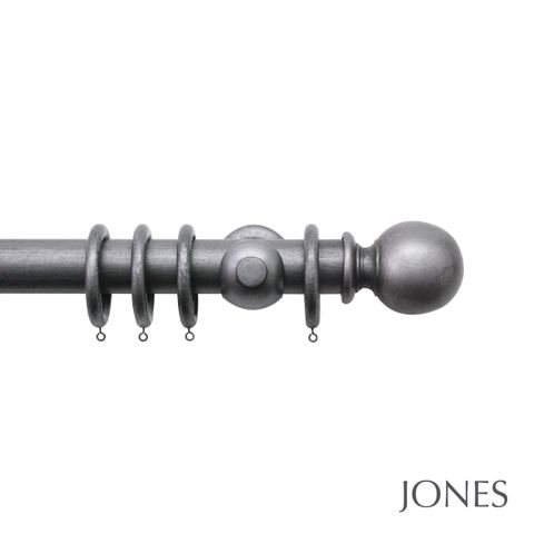 Handcrafted Florentine 50mm Pewter Pole Set With Ball Finials
