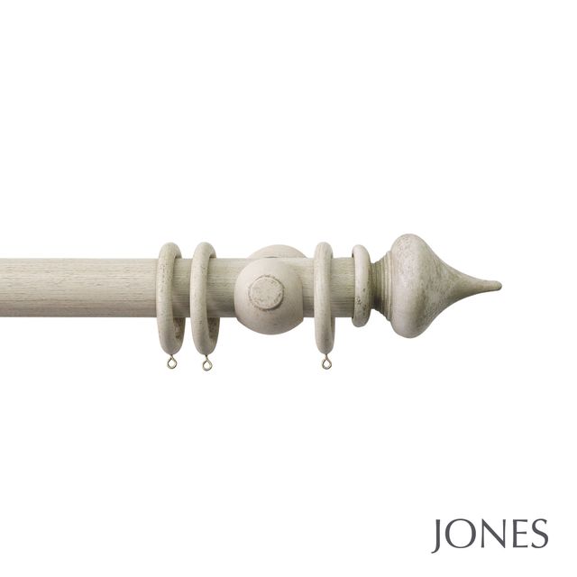 Jones  Handcrafted Florentine 50mm Putty Pole Set With Minaret Finials