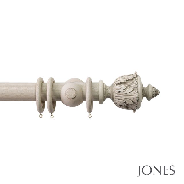 Handcrafted Florentine 50mm Putty Pole Set With Acanthus Finials