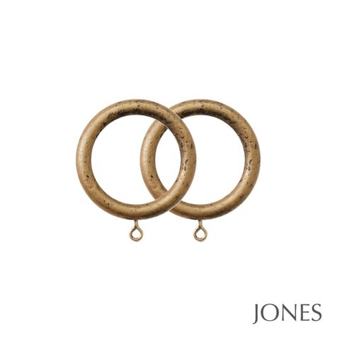 Jones  Handcrafted Florentine 50mm Antique Gold Pole Set With Extended Brackets & Rope Finials