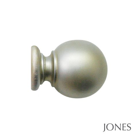 Jones  Handcrafted Florentine 50mm Champagne Silver Pole Set With Extended Brackets & Ball Finials