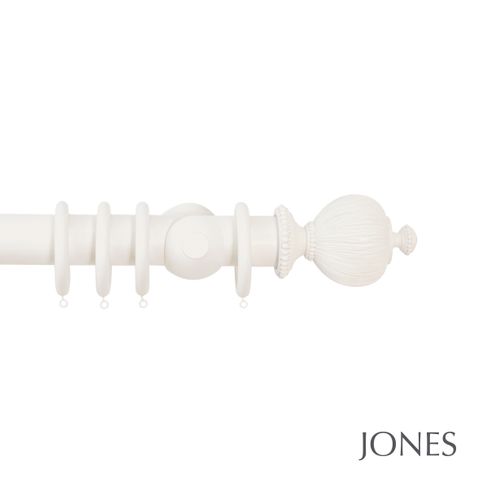 Handcrafted Florentine 50mm Cotton Pole Set With Extended Brackets & Pleated Finials