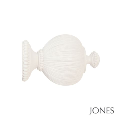 Jones  Handcrafted Florentine 50mm Cotton Pole Set With Extended Brackets & Pleated Finials