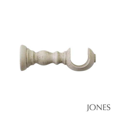 Jones  Handcrafted Florentine 50mm Putty Pole Set With Extended Brackets & Pleated Finials