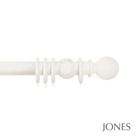 Handcrafted Grande 63mm Pole Set Cotton With Ball Finials