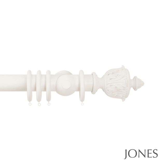 Jones  Handcrafted Grande 63mm Pole Set Cotton With Acanthus Finials