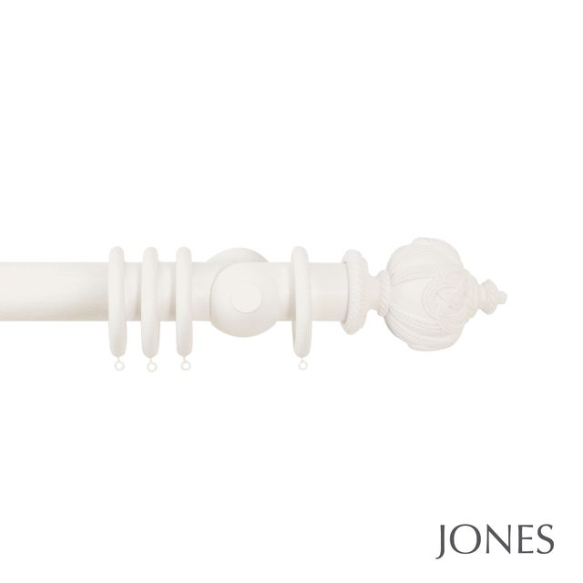 Jones  Handcrafted Grande 63mm Pole Set Cotton With Rope Finials