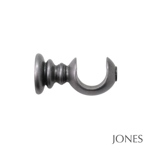 Jones  Handcrafted Grande 63mm Pole Set Pewter With Acanthus Finials