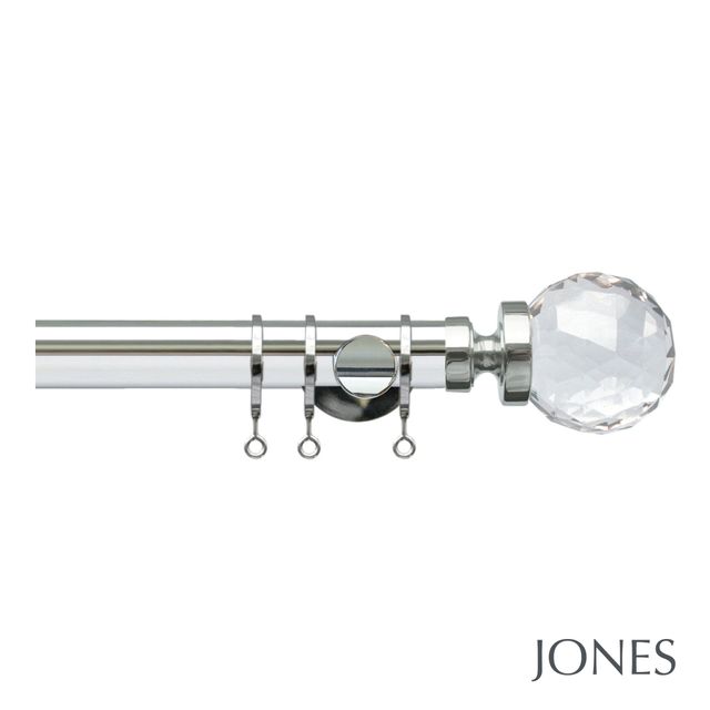 Jones  Lunar 28mm Chrome Pole Set with Faceted Finials