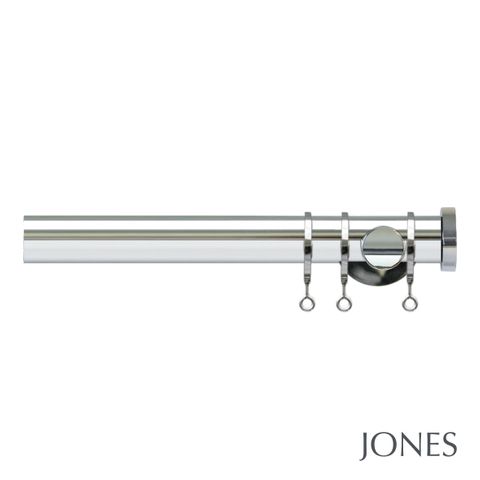 Lunar 28mm Chrome Pole Set with End Stoppers  - Ceiling Brackets