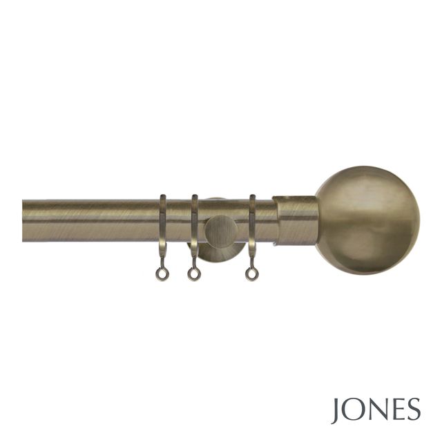 Lunar 28mm Burnished Brass Pole set with Sphere Finials
