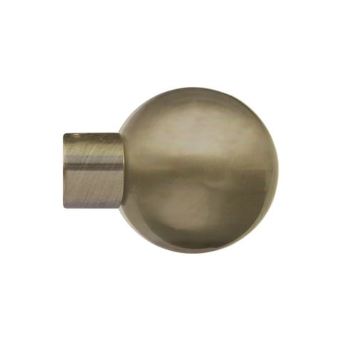Jones  Lunar 28mm Burnished Brass Pole set with Sphere Finials - Extension Brackets