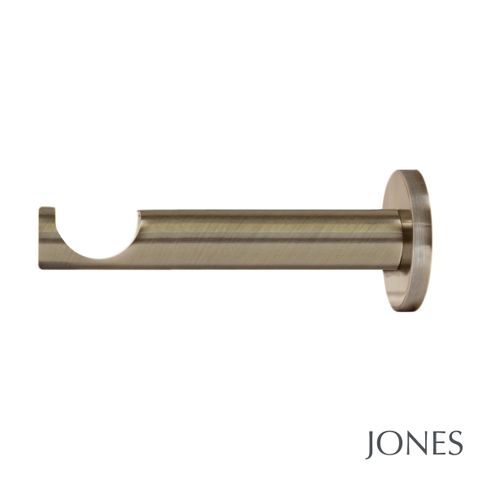 Jones  Lunar 28mm Burnished Brass Pole set with Sphere Finials - Extension Brackets