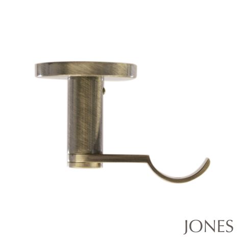 Jones  Lunar 28mm Burnished Brass Pole set with Sphere Finials - Ceiling Brackets