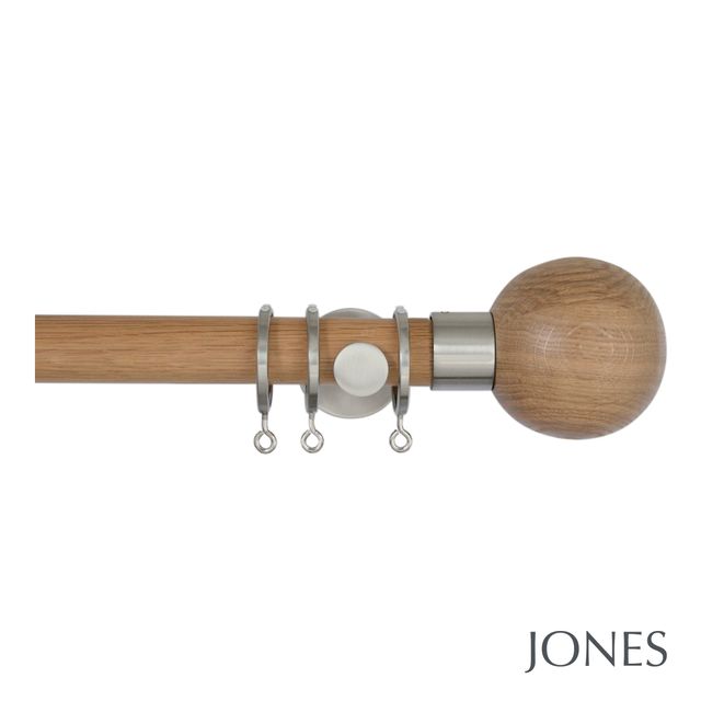 Jones  Lunar 28mm Oak Pole Set with Oak Sphere Finials