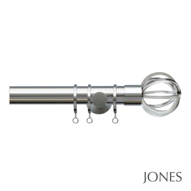 Jones  Lunar 28mm Matt Nickle Pole Set With Cage Finials